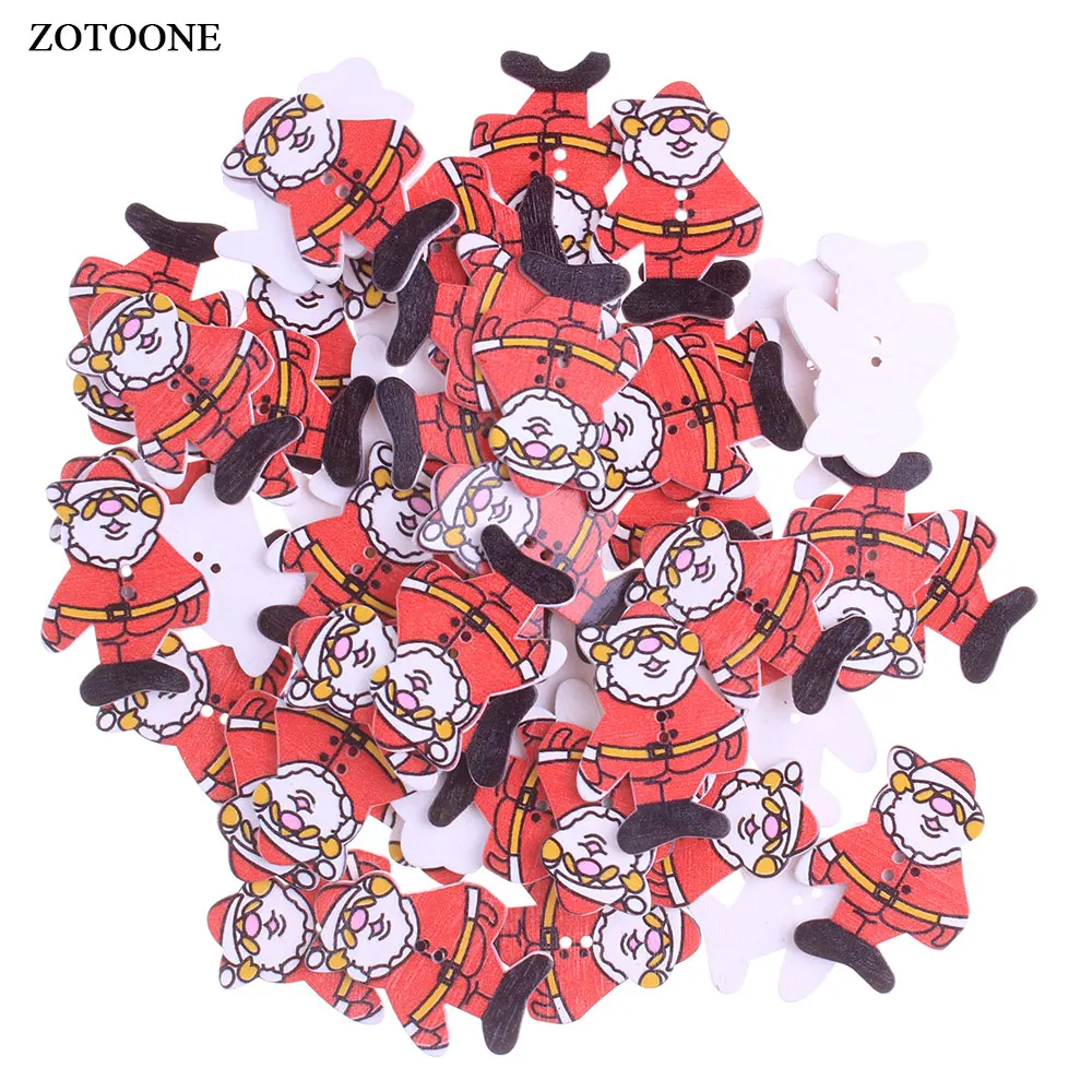 

ZOTOONE Wooden Christmas Santa Claus Buttons DIY Scrapbooking Crafts Household Patchwork Decorative Gadgets Sewing Accessories E