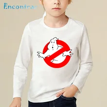 Crianças dos desenhos animados ghostbusters imprimir engraçado t camisa crianças casual encabeça bebê meninos/meninas manga longa o-pescoço camiseta, lkp5140