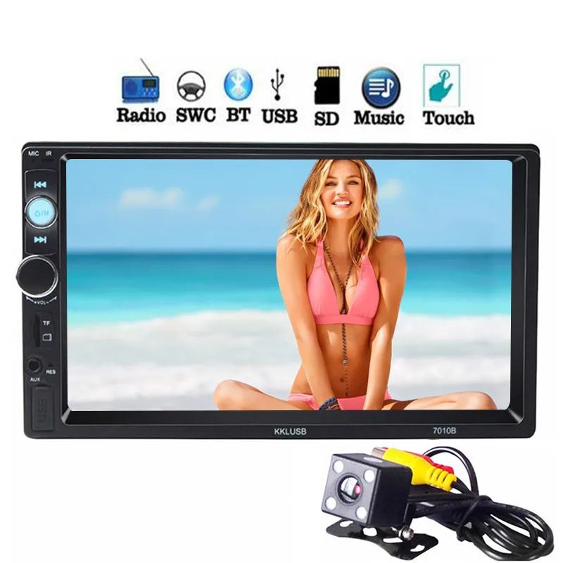 

Autoradio 2 Din General Car Models 7'' Inch LCD Touch Screen Bluetooth Radio Player Aux Support Rear View Camera AUX FM