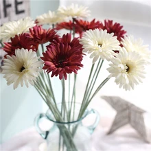 Gerbera sztuczny kwiat do dekoracji ślubnych jedwabne kwiaty Daisy 1PC 55cm sztuczny kwiat afryki chryzantemy dekoracje na domowe przyjęcie