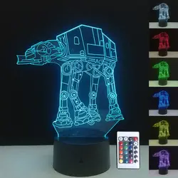 Звездные войны лампа транспортная собака 3D ночной свет Иллюзия многоцветный Изменение сенсорный боты настольная лампа для дома спальня