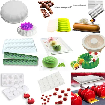 

Silicone Cake Mold Mousses Ice Cream 3d Cakes Baking Pan Accessories Bakeware Tools Chocolate Brownie Mousse Make Dessert Pan