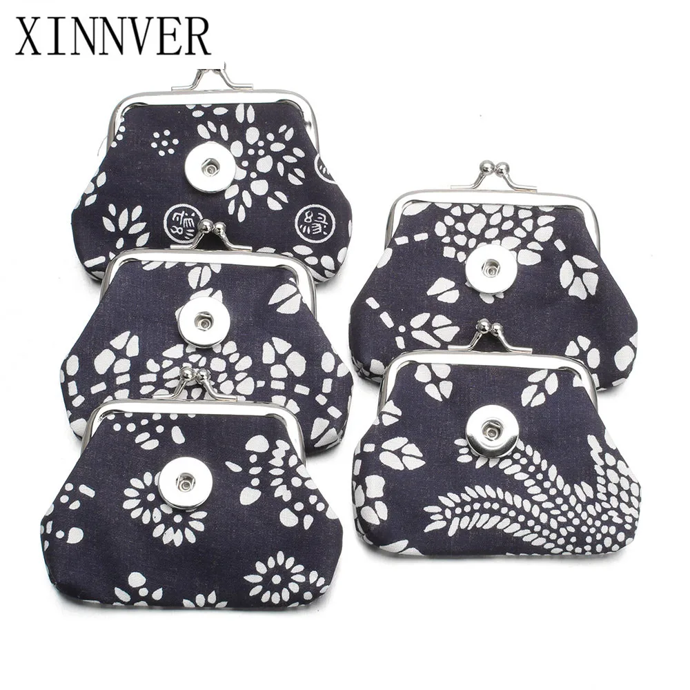 Модные в этническом стиле кошельки для монет маленькие кошельки сумка Подходит 18 мм кнопки ювелирные изделия дети девушка подарок для женщин браслет