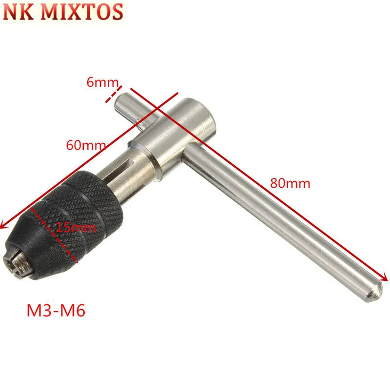 NK MIXTOS 1/8" 1/4" T Handle Tap Wrench Chuck Type Screw Tap Holder