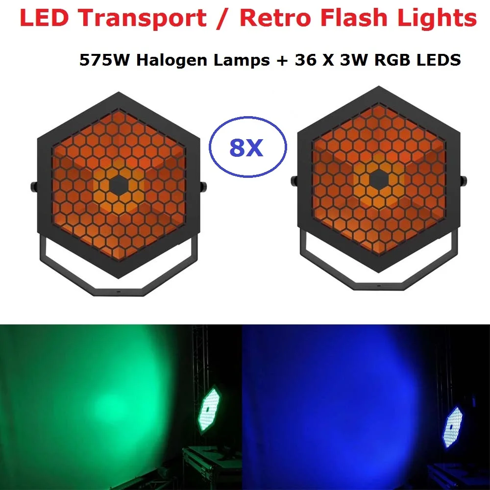 

8XLot LED Flat Par Light High Quality 575W Halogen Lamps With 36X3W RGB 3IN1 LEDS DMX Par Cans For Disco DJ Party KTV Decoration