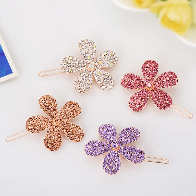 Hair Accessory Women Fashion Rhinestone Flower Hair Clips Girls Gift For Best Friends