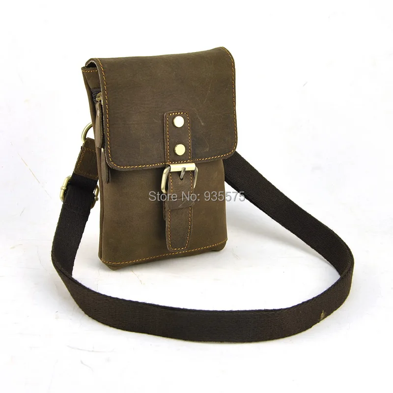 Retro Genuine Lether Shoulder Small Bag Men Women Handbag Purse Casual Mobile 24.99+4.99