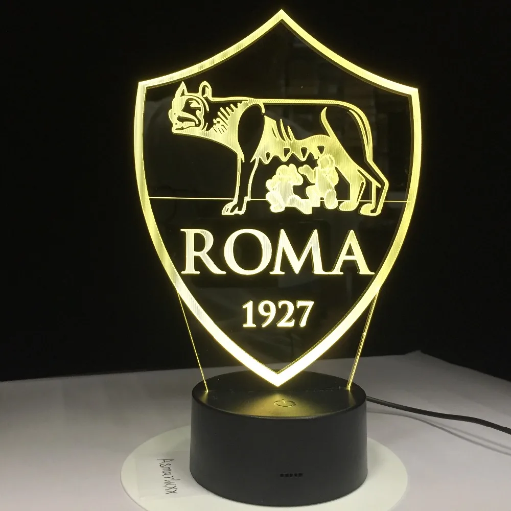 

Print AS Roma 3D LED Light USB 3AA Battery with 7 Colors Change Remote Touch Switch Lava Night Lamp Decorations Gift Drop Ship