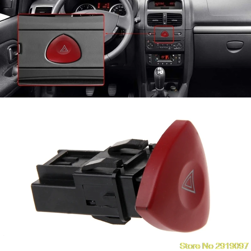 2018 New Emergency Hazard Flasher Warning Light Switch For Renault