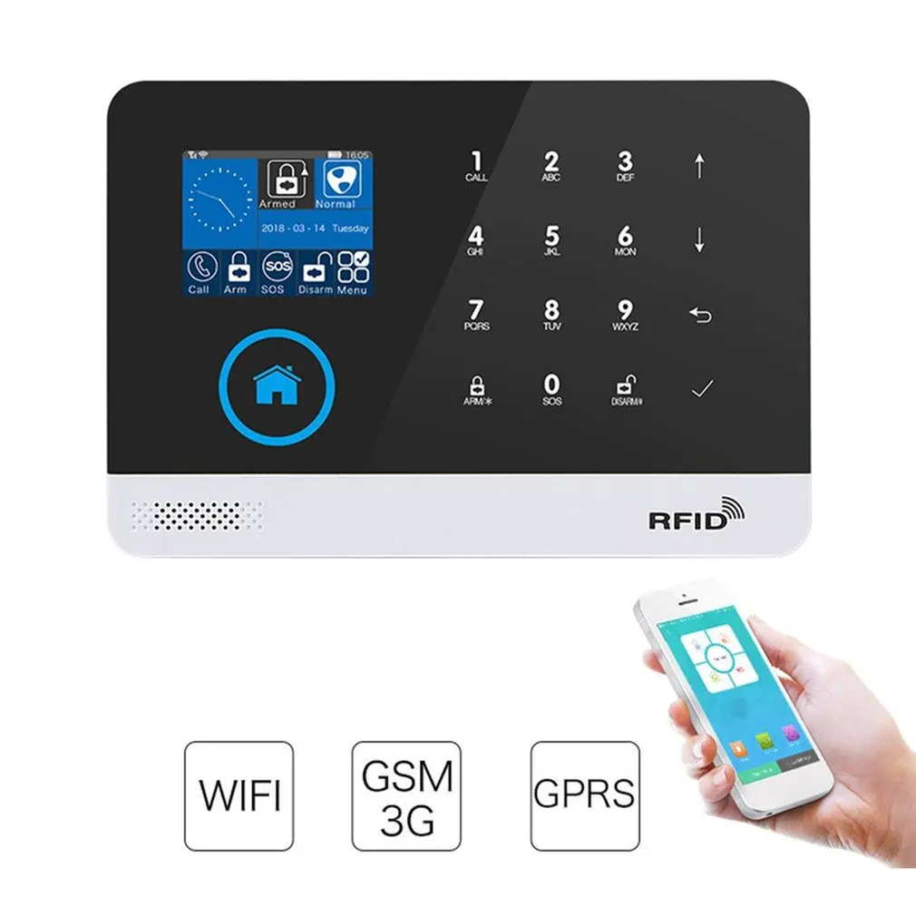 Wifi+ Gsm Us Alarm Host ЖК-дисплей с сенсорной клавиатурой поддержка 3g sim-карты телефон приложение управление охранной сигнализации системы