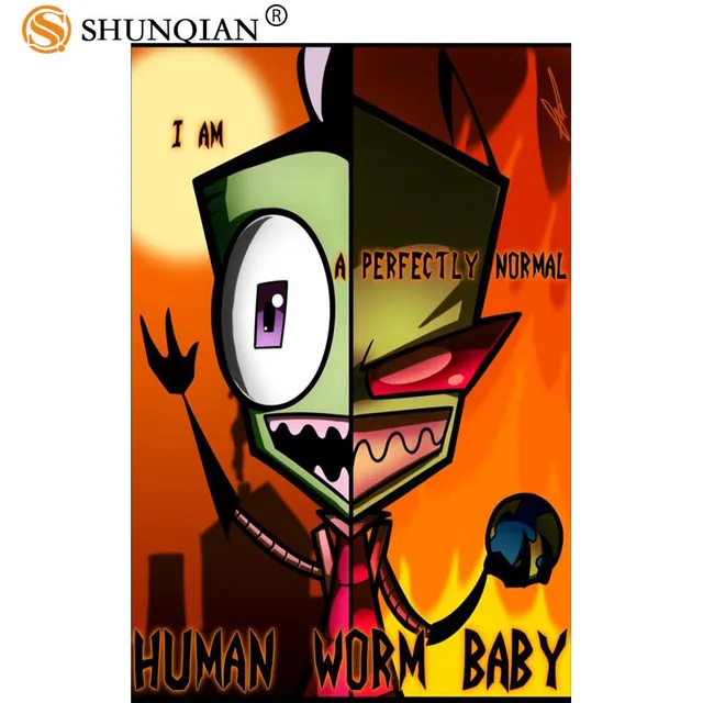 Custom Posters ZIM Invader ZIM Art Home Room Interior Silk Poster Mural