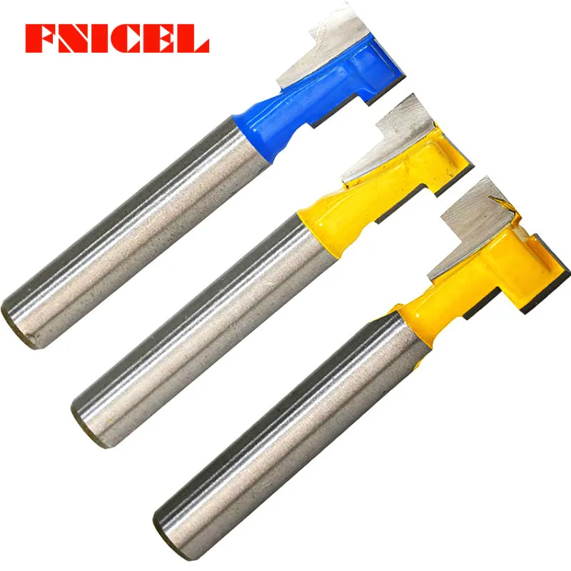 

T-Slot Cutters 1/4" 1/2" Shank Lock Hole Router Bit Woodworking Steel Engraving Milling Cutter DIY Tools 1/4"*3/8" 1/2"*3/8"