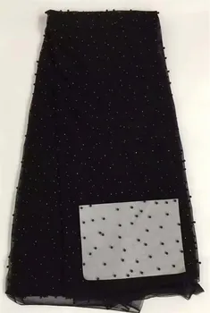 

beads and pearlsot selling!African tulle lace Hot new for black and blue guipure african lace fabric for Nigerian wedding