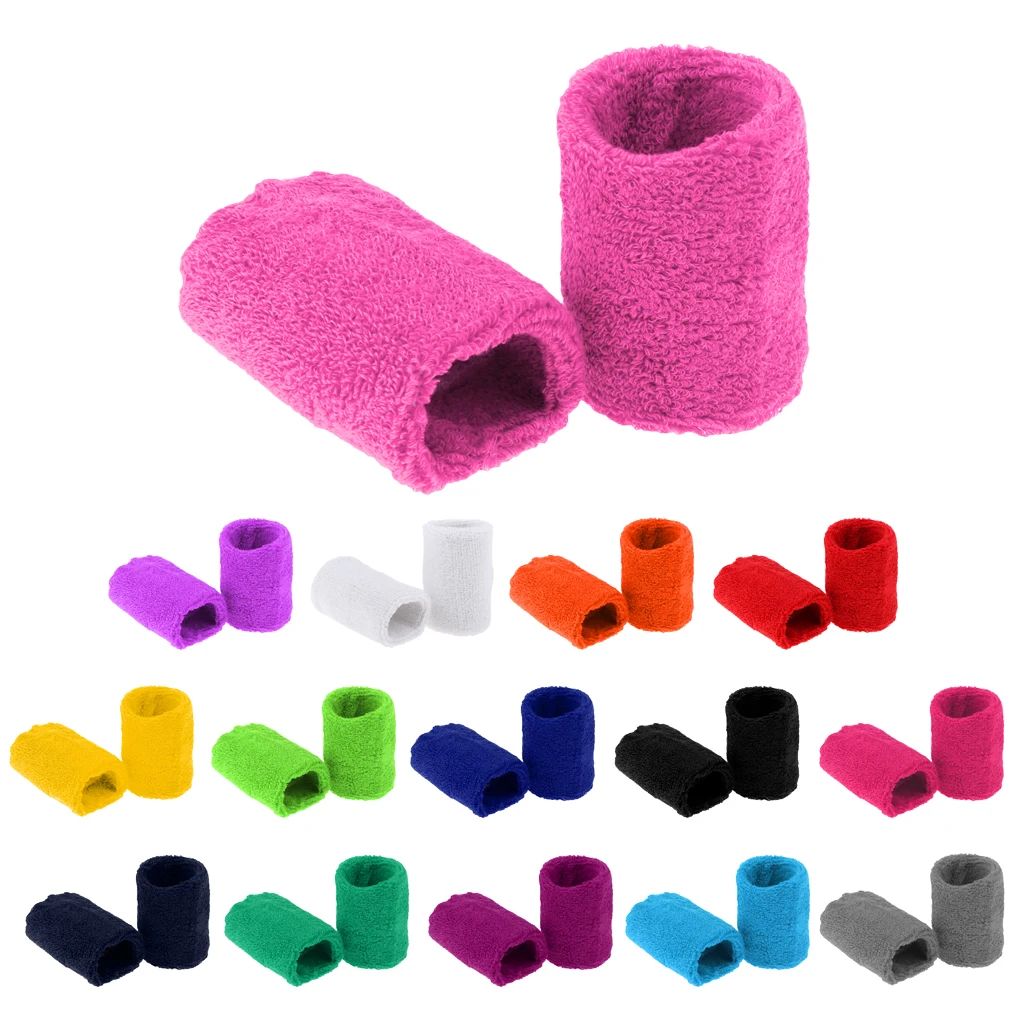

2Pcs Soft Basketball Tennis Yoga GYM Unisex Sweat Band Sweatbands Wristbands for Basketball Soccer Tennis Running Cycling