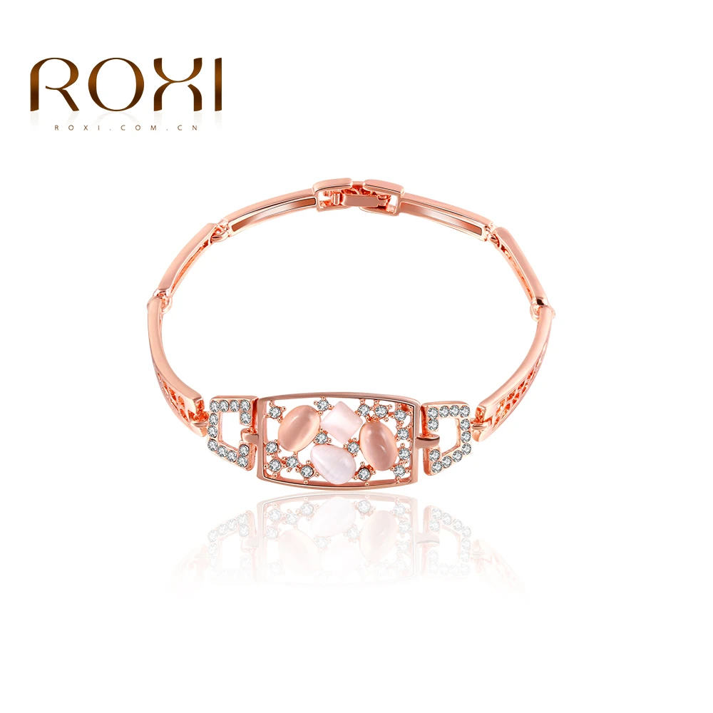 

ROXI New Fashion Womens Jewelry Classical Bracelet Bling Crystal Opal Bracelets new White Gold Rose Gold Color Bracelets