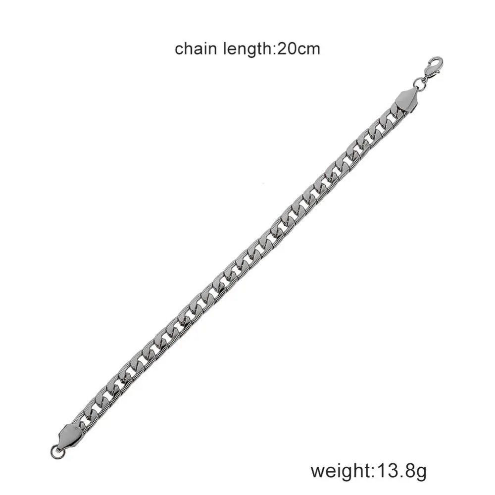 Мужской хип-хоп браслет, мужской браслет, индивидуальная простая ручная цепочка, ювелирный подарок - Окраска металла: c