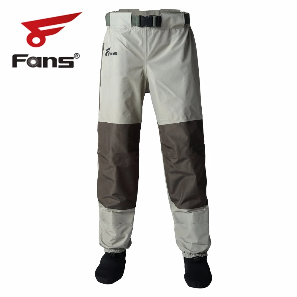 8 Fans Men’s Women Fishing Waist Waders 3 Layer Durable Breathable Waterproof with Neoprene Knee Pad Waist Waders