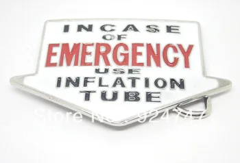 

"Incase of Emergency use inflation tube" Funny Belt Buckle