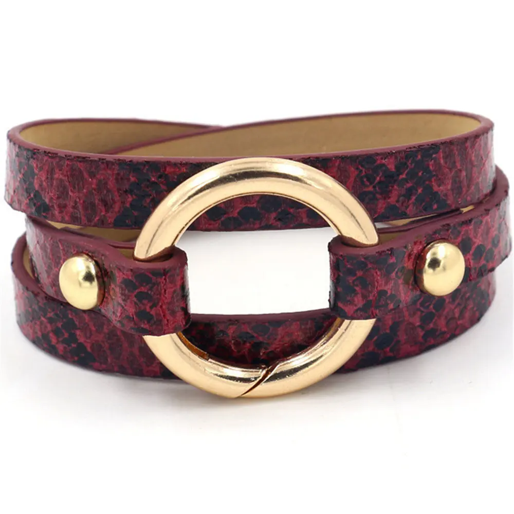 Красный круглый круг Леопардовый принт Модная классика неоновый модный браслет манжета кожаные женские браслеты женские ювелирные изделия вечерние подарки