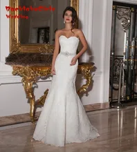 fashion mermaid long wedding dress 2017 custom made sweetheart apliques lace women bridal marry gowns plus size vestido de noiva