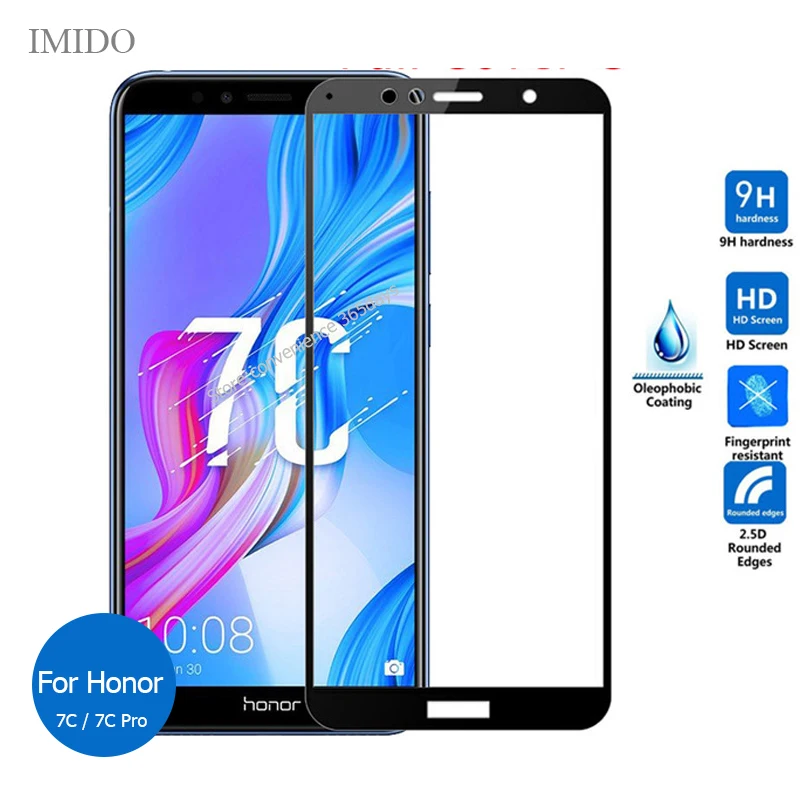 

For Huawei Honor 7C Full Cover Tempered Glass Screen Protector Safety Protective Film On Honor7C Russian Version AUM-L41 AUM L41