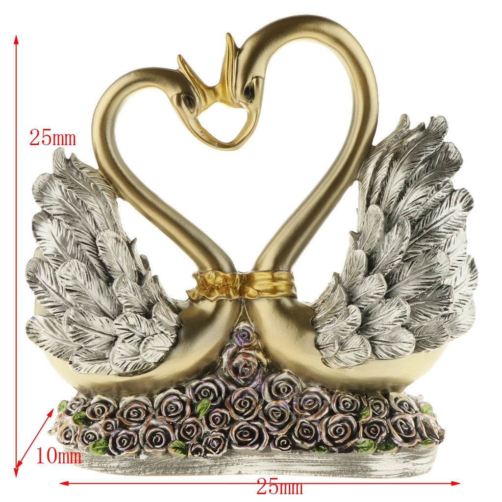 European Couple Kissing Swan Figurines Home Decoration Wedding Gifts Wine Cabinet Display Resin Crafts Household Swan Miniatures