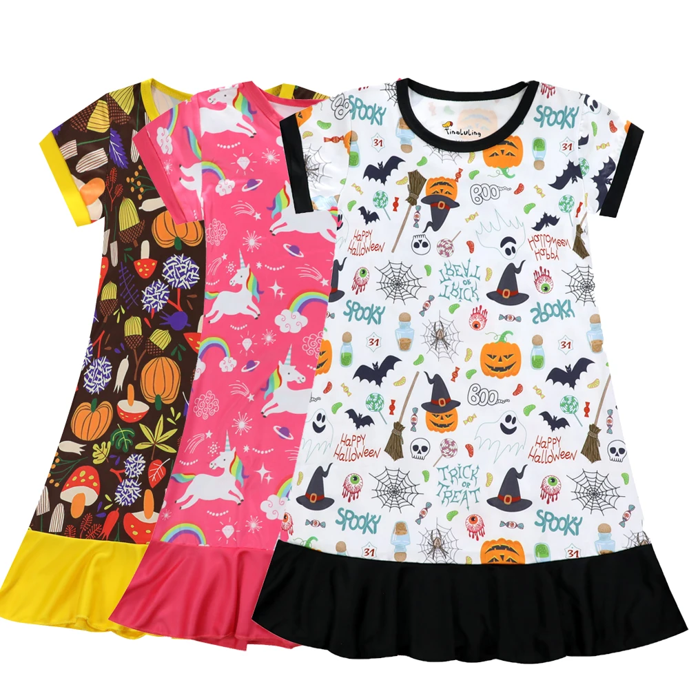 Summer Short Sleeve Baby Girls Dress Vestidos De Nina Kids Dress Octopus Animal Kids Dresses Girl Party Dresses for 1-10Yrs