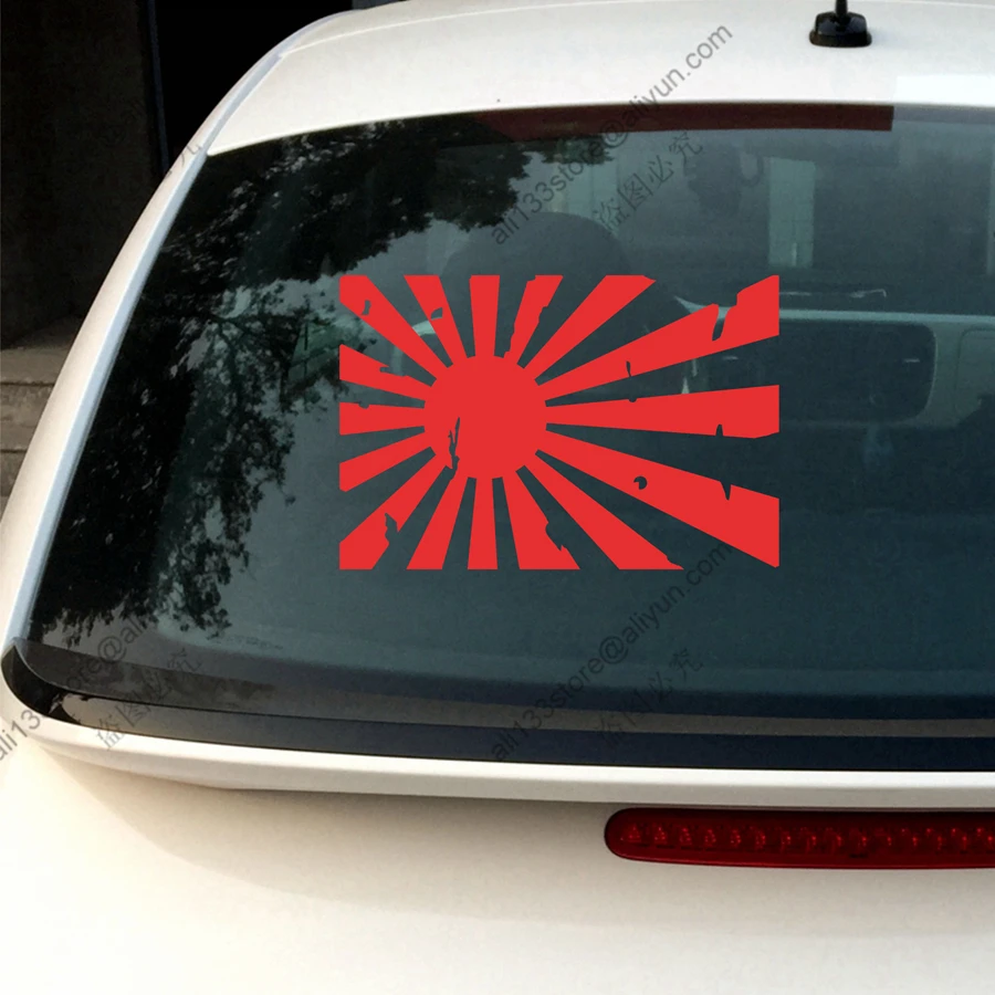

Japanese Rising Sun distressed Variant flag of Japan Naval Car Decal Sticker vinyl, choose size and color!