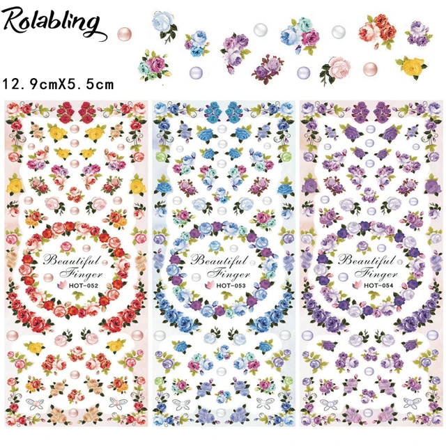 Diffe Colors Neatly Arranged Beautiful Flowers Water Slide Diffe Colors Neatly Arranged Beautiful Flowers Water Slide Nail Decals Art Decorations For Beauty