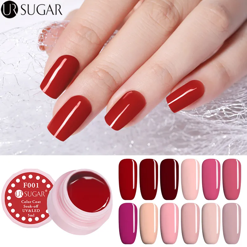 

UR SUGAR 5ml Paint Color Gel Varnish Base Gel Nail Lacquer Semi Permanent UV Gel Nail Polish Set For Manicure Top Primer UV Led