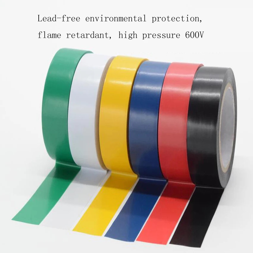 1PC 6 colors 16mm*10y(9.2M) waterproof insulation electrical tape electrical flame retardant PVC