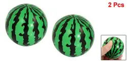 SODIAL (R) для ребенка пена Squeeze стресс Губка Зеленый Черный 2,3 "Dia арбузы мяч игрушка 2 предмета