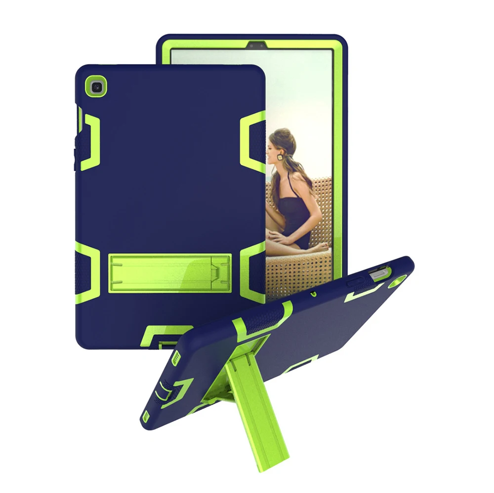 Для Samsung Galaxy Tab A 10,1 T510 T515 чехол для планшета контрастный цвет Kickstand PC+ Силиконовый противоударный против падения оболочки