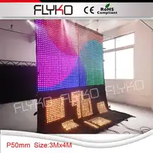 Закрытый праздник освещения занавес светодиодный дисплей черная ткань P5 3x4 м
