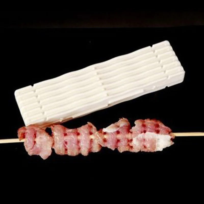 Hot BBQ Tool 2pcs Mini 6.3'' Barbecue Skewers Maker Meat string Skewer Maker Beef Pork Churrasco Shish Kebab Meat Skewer Machine
