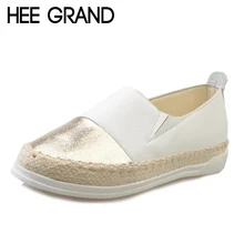 HEE GRAND/ Новое поступление; повседневная обувь на плоской подошве в рыбацком стиле; Лоферы без застежки; серебристая женская обувь на плоской подошве для отдыха и работы; XWD6626