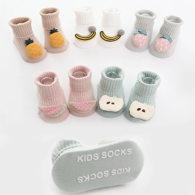 

2019 new baby socks cute warm fruit styling newborn gift baby babe boy girl children floor anti-skid toddler newborn socks