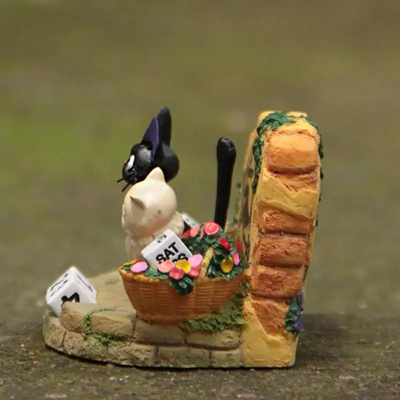 Tanie Studio Ghibli Model zabawki Kiki dostawy usługi para JiJi kot żywica kalendarz figurka zabawki kolekcja zabawki dla domu wystrój