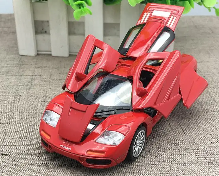 Модель автомобиля из сплава mlaren с высокой имитацией, модель автомобиля из сплава 1: 32, модель автомобиля с откидной спинкой, 6 открывающихся дверей, музыкальная флеш-игрушка