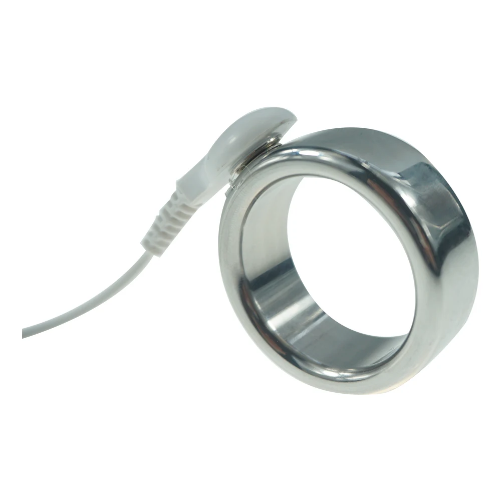 DIY 5sizes Electric Shock Stainless Steel Penis Cock Ring Vibrator Metal Electro Stimulation Accessory electro sex toys electric sex toys