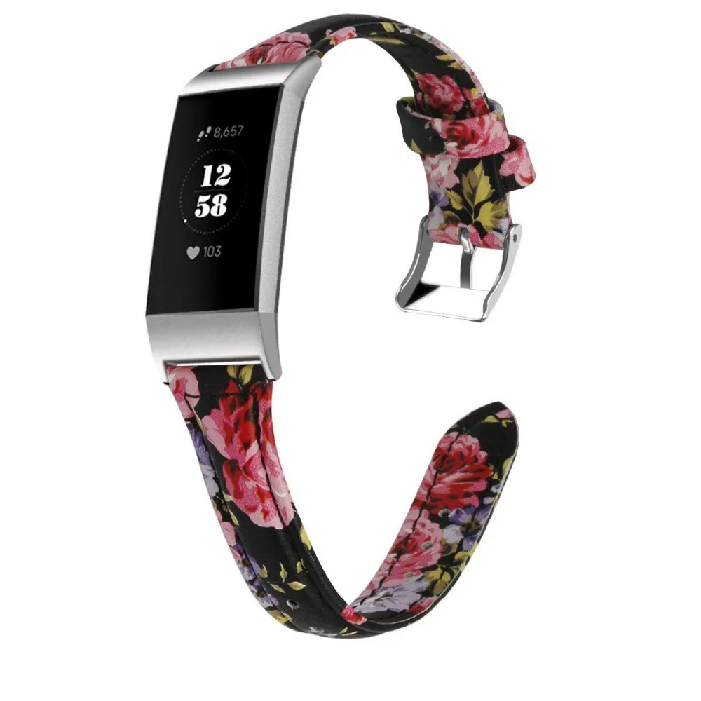 Retro Genuine Leather for Fitbit Charge 3 & Charge 3 SE Bands Replacement Strap Sport Wristband Women Men Small Large 10.17 (8)