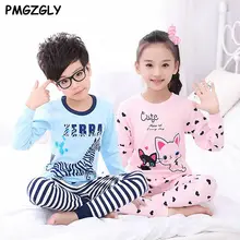 Children’s Pajama Sets 2 pc Shirt+Pants Cotton 3 to 7 Year Kids Girls Pajamas Sets Sleepwear Home Clothing Winter Pajama Set