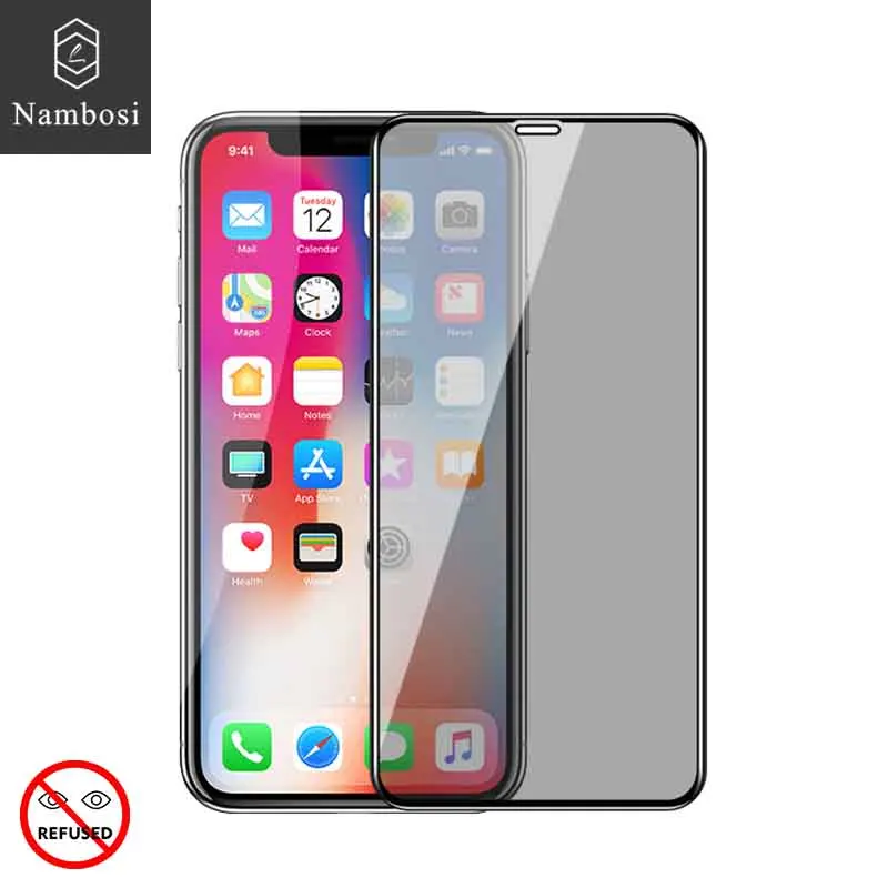 

Nambosi 3D Full curved Privacy tempered glass for iPhone X XS Privacy screen protector for iPhone 11 11 Pro 11 Pro Max anti peeping protective glass