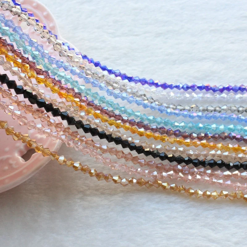 

STENYA 4mm AB Color Plating Crystal Beads Bicone bow Knot Headband Handmade Tassel Jewelry Findings Earring Bracelet Accessories