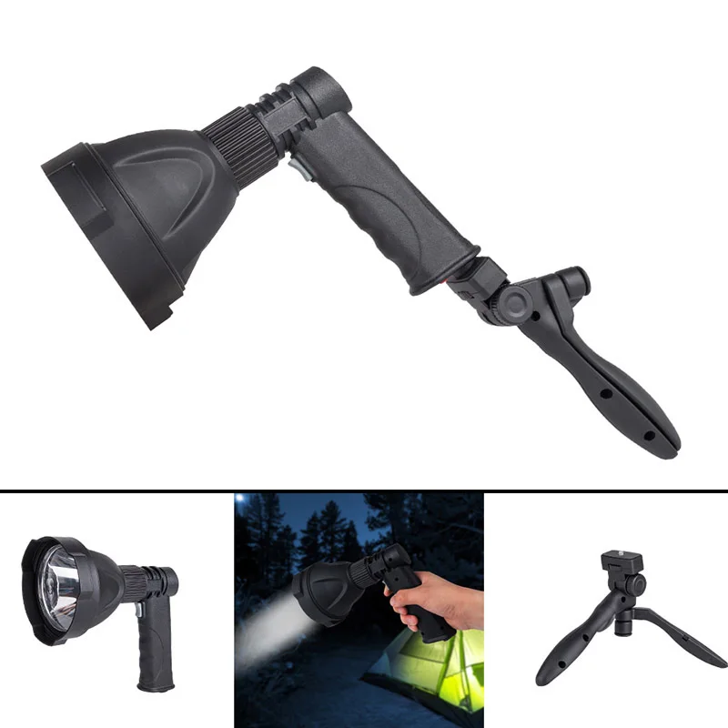 

USB Rechargeable LED Flashlight Handheld Flash Light Lamp Torch Lantern with Stand Tripod SMN88