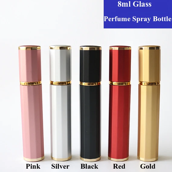 

8ml 5/10/15/20/pcs Travel Mini Refillable Bottles with Spray Empty Case,Tiny Small Perfume Bottle Aluminum Nozzle Spray Bottles