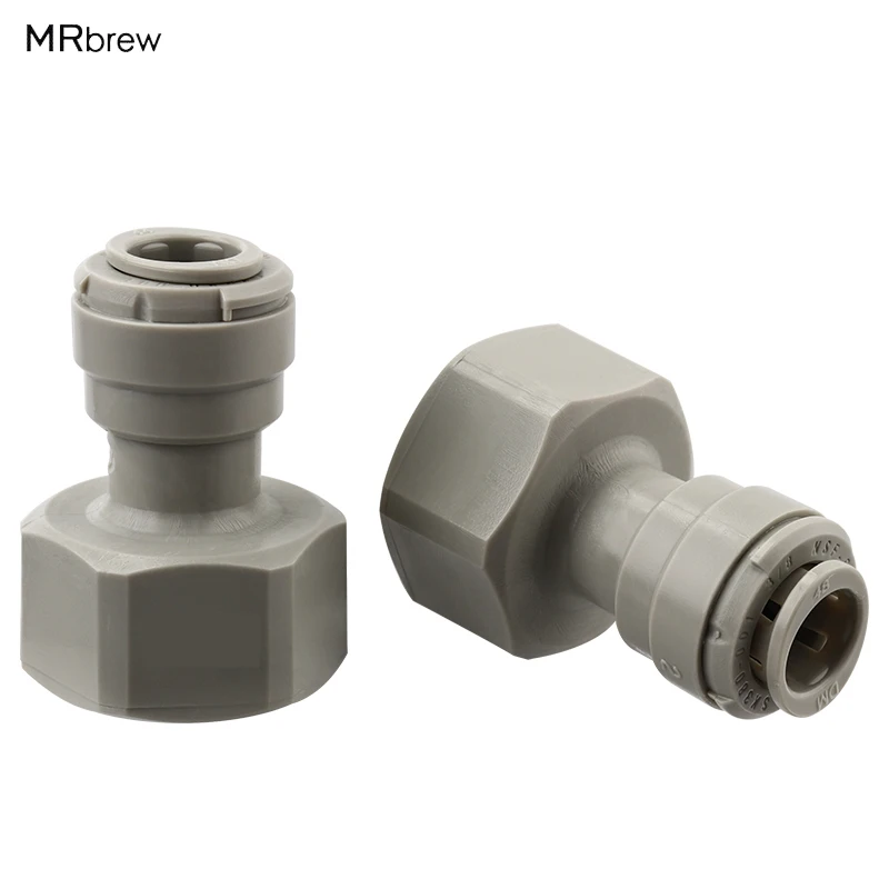 

Push-in Fittings Female Adaptor 3/8" x 5/8 Thread quick disconnect for Beer Faucet Shank Sankey Keg Coupler home brewing