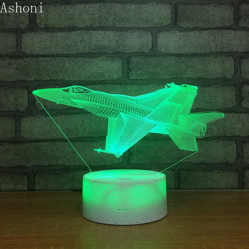 

Airplane Shape 3D Table Lamp LED Touch 7 Color Changing Night Light Party Decorative Home Decor Kids Christmas Gift