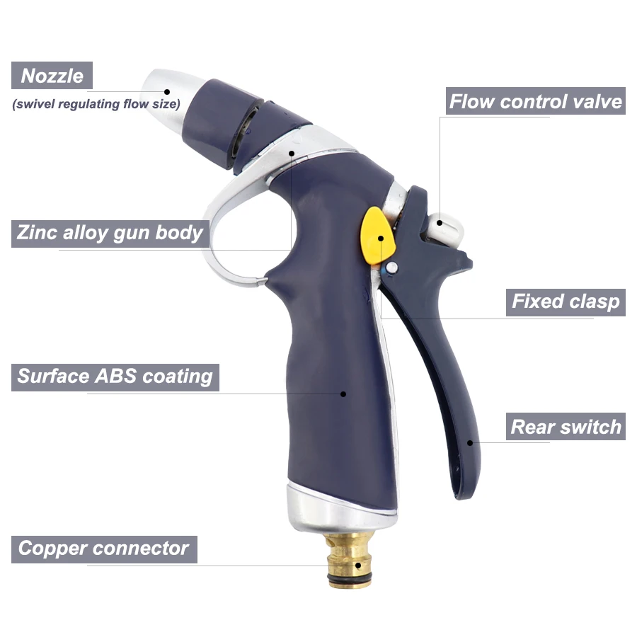 Hot High pressure water gun Adjustable water flow jet Garden Hose Nozzle Home Cleaning Car power Washing Lawn Plant Watering Hot High pressure water gun Adjustable water flow jet Garden Hose Nozzle Home Cleaning Car power Washing Lawn Plant Watering