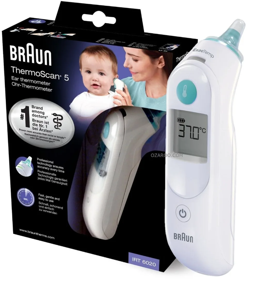 Braun ThermoScan 6 Ohrthermometer | Farbcodiertes Display | ExacTemp  Stabilitätsanzeige​ | Digitales Display | Geeignet für Babys und  Kleinkinder 